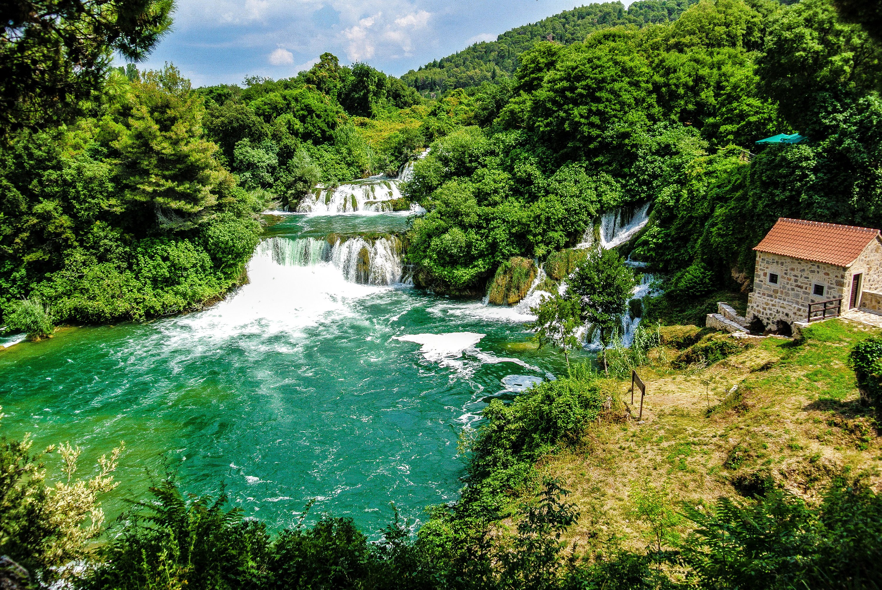 croatia, Park, Waterfall, Forest, River, Krka, Nature Wallpaper
