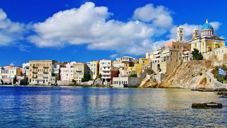 greece, Houses, Sea, Cities HD Wallpaper Desktop Background