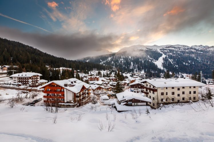 italia, City, Alps, Alpi, House, Italy, Winter HD Wallpaper Desktop Background