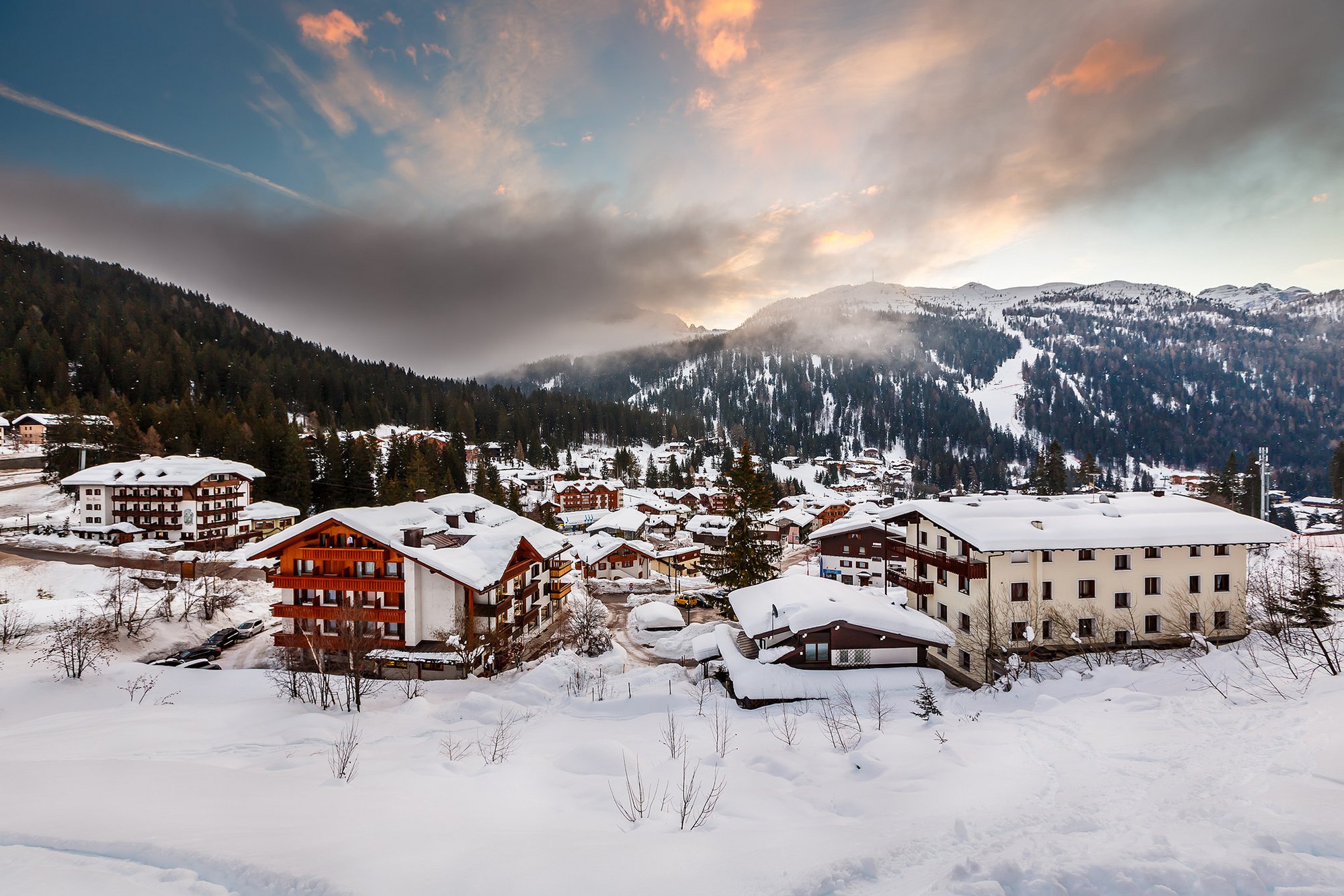 italia, City, Alps, Alpi, House, Italy, Winter Wallpaper