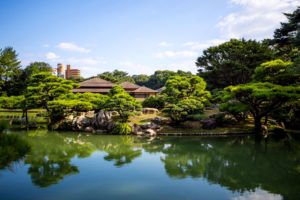 japan, Garden, Pond, Takamatsu, Japan, Ritsurin, Garden, Trees, Nature