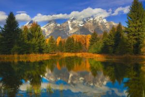 lake, In, The, Valley, Reflection, On, Mountains, Dropped, The, Clouds, Autumn, Reflection