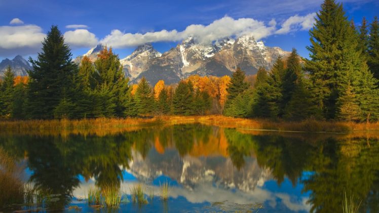 lake, In, The, Valley, Reflection, On, Mountains, Dropped, The, Clouds, Autumn, Reflection HD Wallpaper Desktop Background