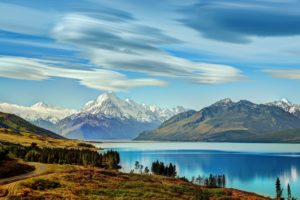 new, Zealand, Mountains, Lake, Sky, Lake, Pukaki, Nature