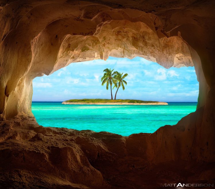 pacific, Caribbean, Cave, Ocean, Tropical, Island HD Wallpaper Desktop Background