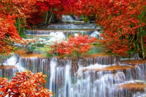 thailand, Seasons, Autumn, Waterfall, Kanchanaburi, Province, Nature