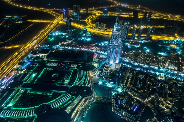 united, Arab, Emirates, Roads, Dubai, Megapolis, Night, From, Above, Cities HD Wallpaper Desktop Background