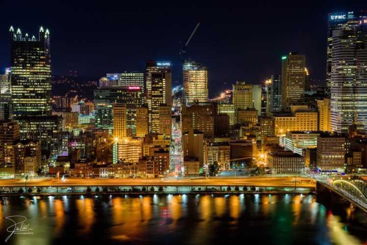 usa, Houses, River, Pittsburgh, Pennsylvania, Night, Cities HD Wallpaper Desktop Background