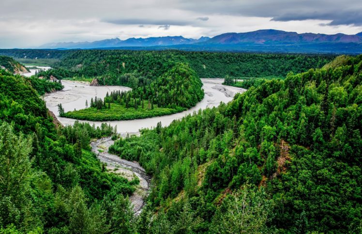 usa, Park, Scenery, River, Forest, Denali, Alaska, Nature HD Wallpaper Desktop Background