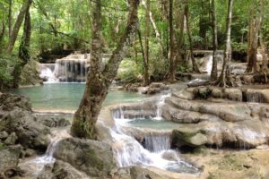 waterfall, Cascade, Forest, Trees, Kanchanaburi, Thailand, Kanchanaburi, Thailand, Erawan
