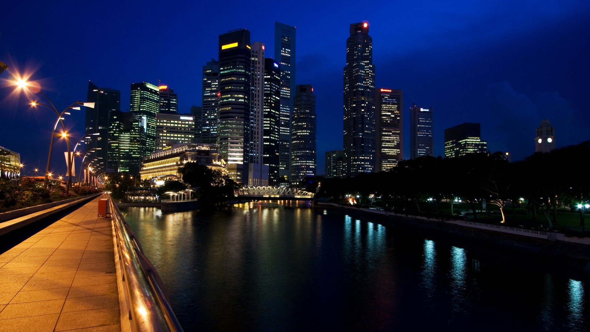 cityscapes, Architecture, Town, Skyscrapers, Rivers, Night, City Wallpaper