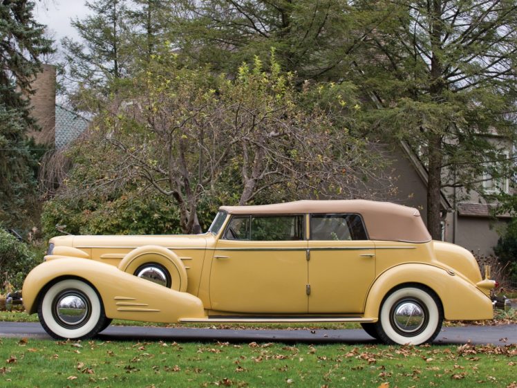 1935, Cadillac, V16, 452 d, Imperial, Convertible, Sedan, 5880, Luxury, Retro, Vintage HD Wallpaper Desktop Background