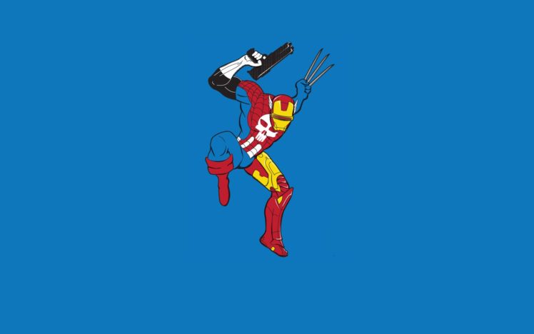 minimalistic, Iron, Man, Thor, Spider man, Captain, America, Wolverine, Superheroes, The, Punisher, Cyclops HD Wallpaper Desktop Background