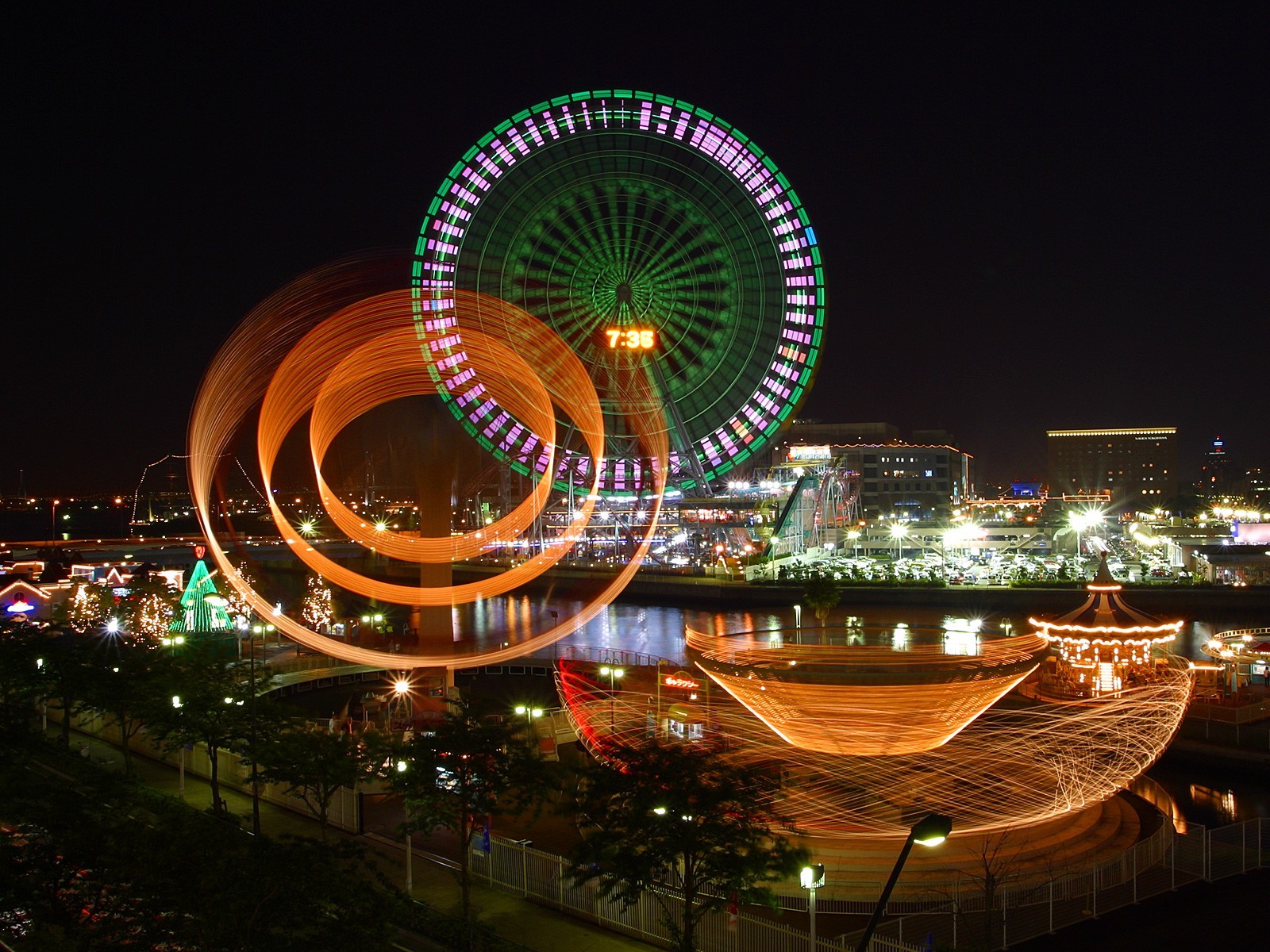 landscapes, Ferris, Wheels, Cities Wallpaper