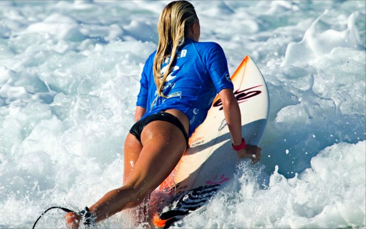 sports,  , Blonde, Girl, Surfer, Surfing, Surfboard HD Wallpaper Desktop Background