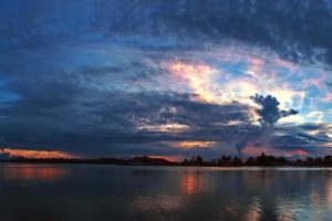 panorama, Dual, Monitor, Water, Sky, Clouds, West , Of , The , Sun