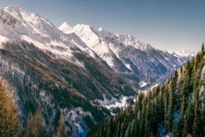 panorama, Dual, Monitor, Mountain, Forest, Snow