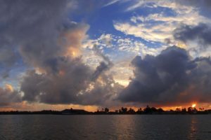panorama, Dual, Monitor, Clouds, West , Of , The , Sun