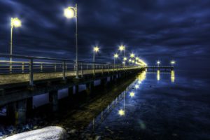 night, Pier, Hdr, Photography