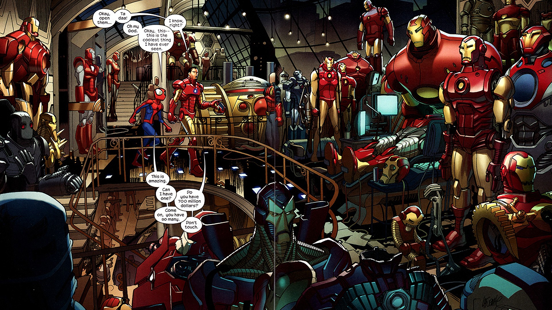 iron, Man, Comics, Tony, Stark, Marvel, Comics, Ultimate, Spider man Wallpaper