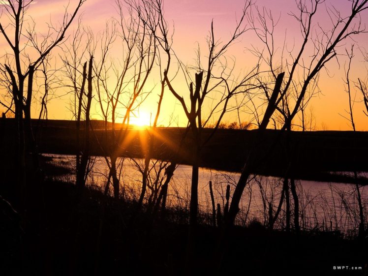 sunset, Nature, Wilson, Kansas HD Wallpaper Desktop Background