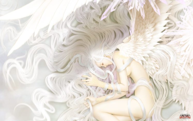 angel, Wings, White, Hair, Fantasy, Girl HD Wallpaper Desktop Background