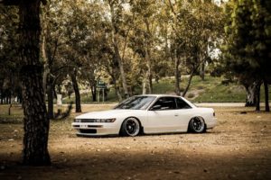 forest, Cars, Tuning, White, Cars, Tuned, Nissan, Silvia, S13, Stance, Jdm
