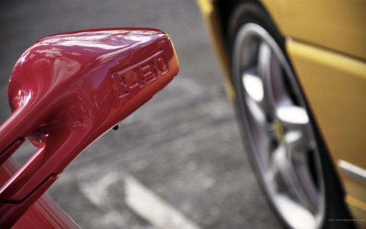 close up, Red, Yellow, Cars, Ferrari, Vehicles, Ferrari, F430 HD Wallpaper Desktop Background