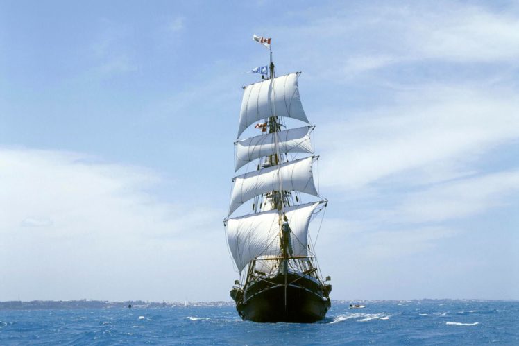 ship,  , Ocean,  , Sails HD Wallpaper Desktop Background