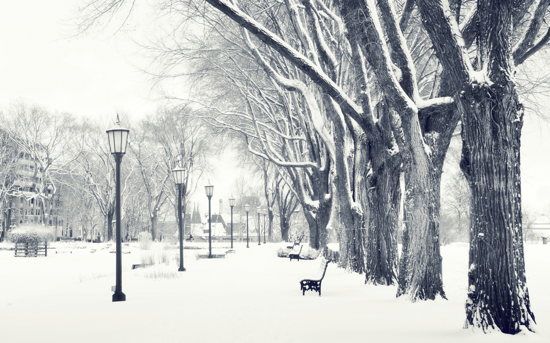 winter, Snow, Streets Wallpaper
