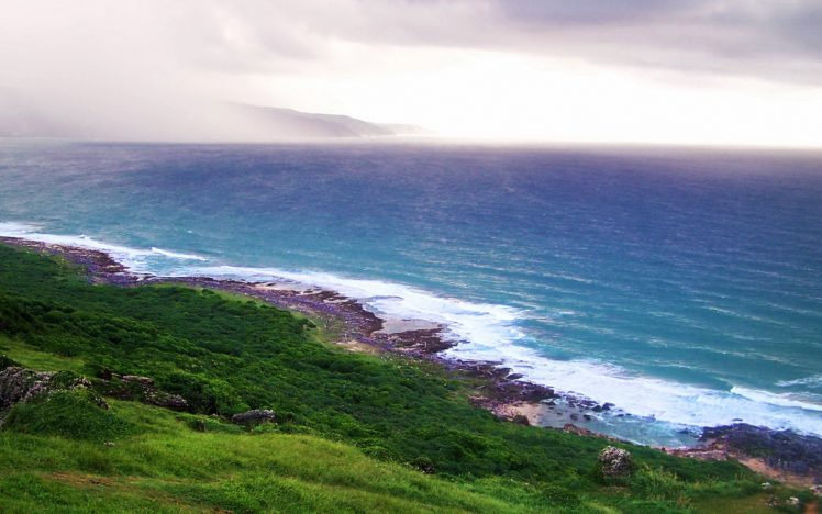 ocean, Coast, Taiwan, Seascapes, Blue, Sea, Grassland, Sea HD Wallpaper Desktop Background