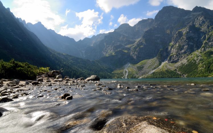 mountains, Clouds, Landscapes, Nature, Hills, Rocks, Poland, Sunlight, Lakes HD Wallpaper Desktop Background