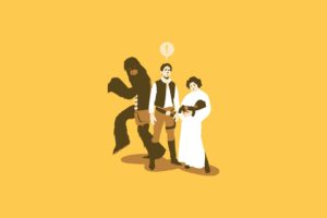 cartoons, Abstract, Star, Wars, Han, Solo, Chewbacca, Leia, Organa, Solid, Simplistic, Simple