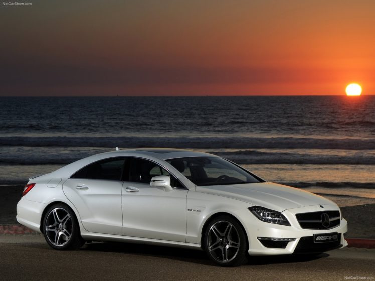 sunset, White, Cars, Mercedes, Benz, Cls63, Amg, Mercedes benz HD Wallpaper Desktop Background