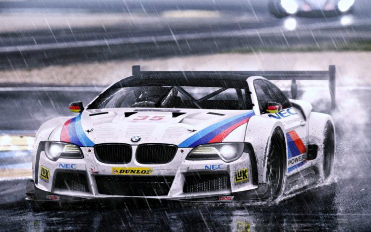 race, Cars, Bmw, Rain HD Wallpaper Desktop Background