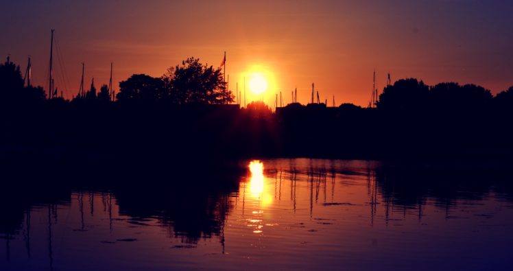 sunset, Amazing, Landscape, Water, Tree HD Wallpaper Desktop Background
