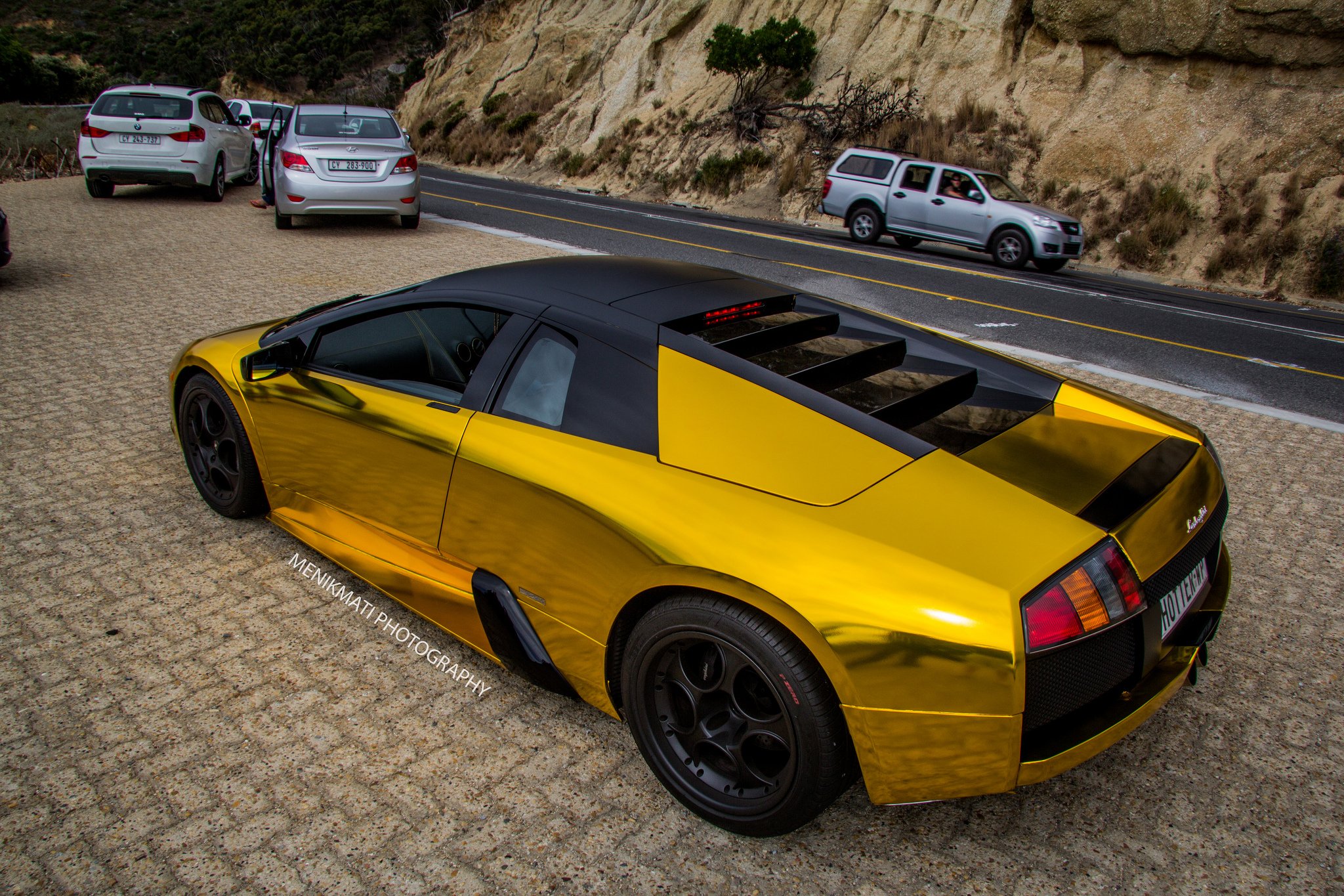 lamborghini, Murcielago, Gold, Chrome, Coupe, Vinyl, Wrap, Cars, Supercar Wallpaper