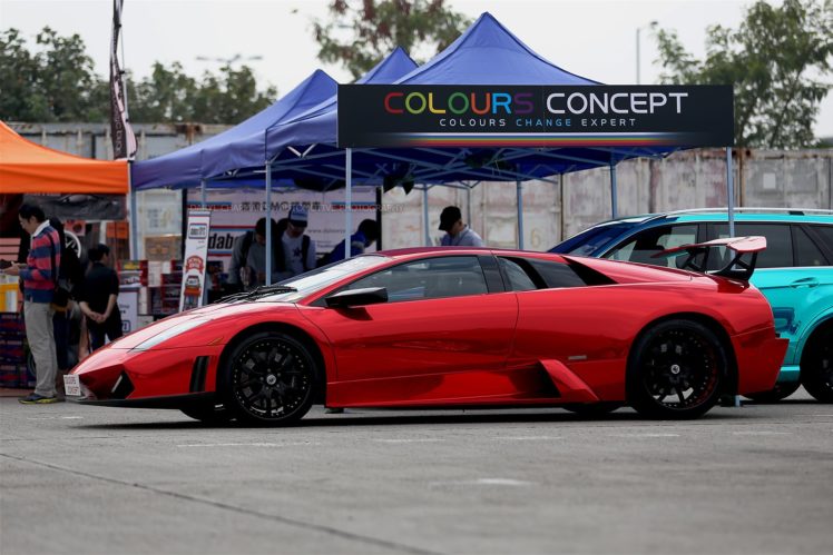 cars, Chrome, Coupe, Red, Lamborghini, Murcielago, Supercars, Vinyl, Wrap HD Wallpaper Desktop Background
