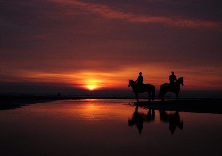 the, Horses, The, Riders, The, Beach, The, West, Of, The, Sun HD Wallpaper Desktop Background