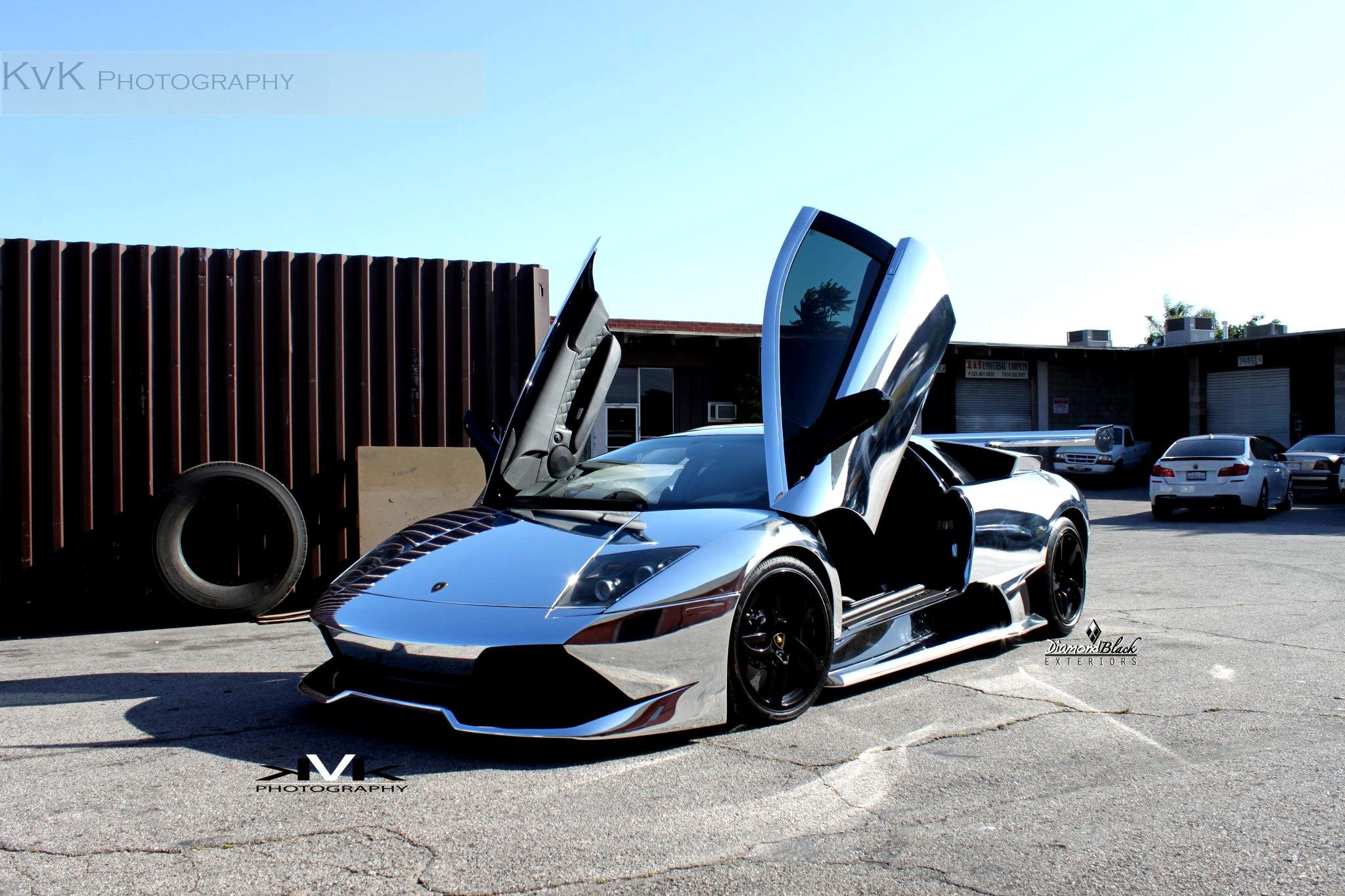 cars, Chrome, Coupe, Lamborghini, Murcielago, Supercars, Vinyl, Wrap Wallpaper