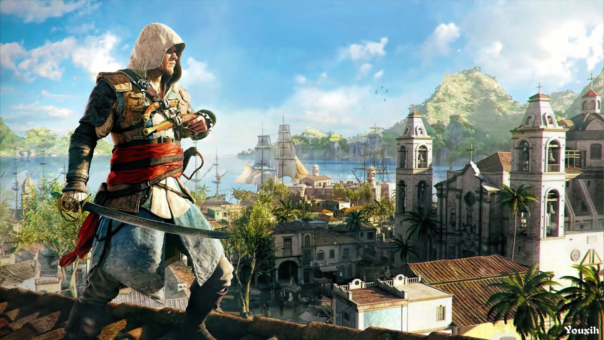 assassins, Creed, Black, Flag, Fantasy, Fighting, Action, Stealth, Adventure, Pirate Wallpaper