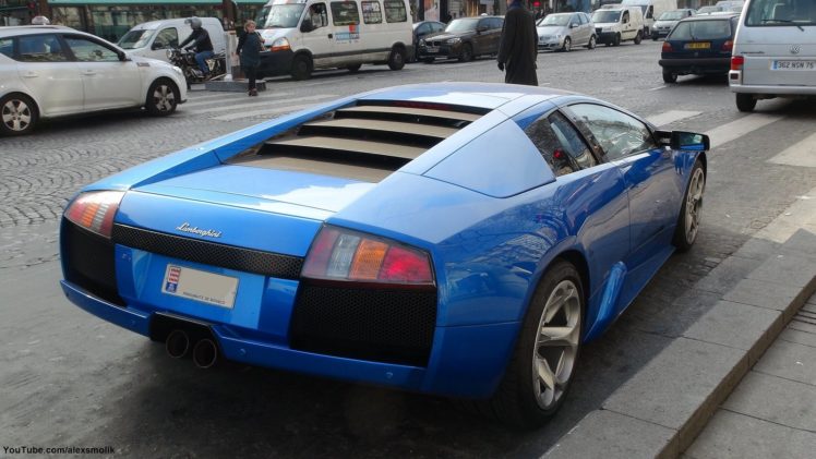 lamborghini, Murcielago, Cars, Coupe, Supercars, Italy, Blue, Bleu HD Wallpaper Desktop Background