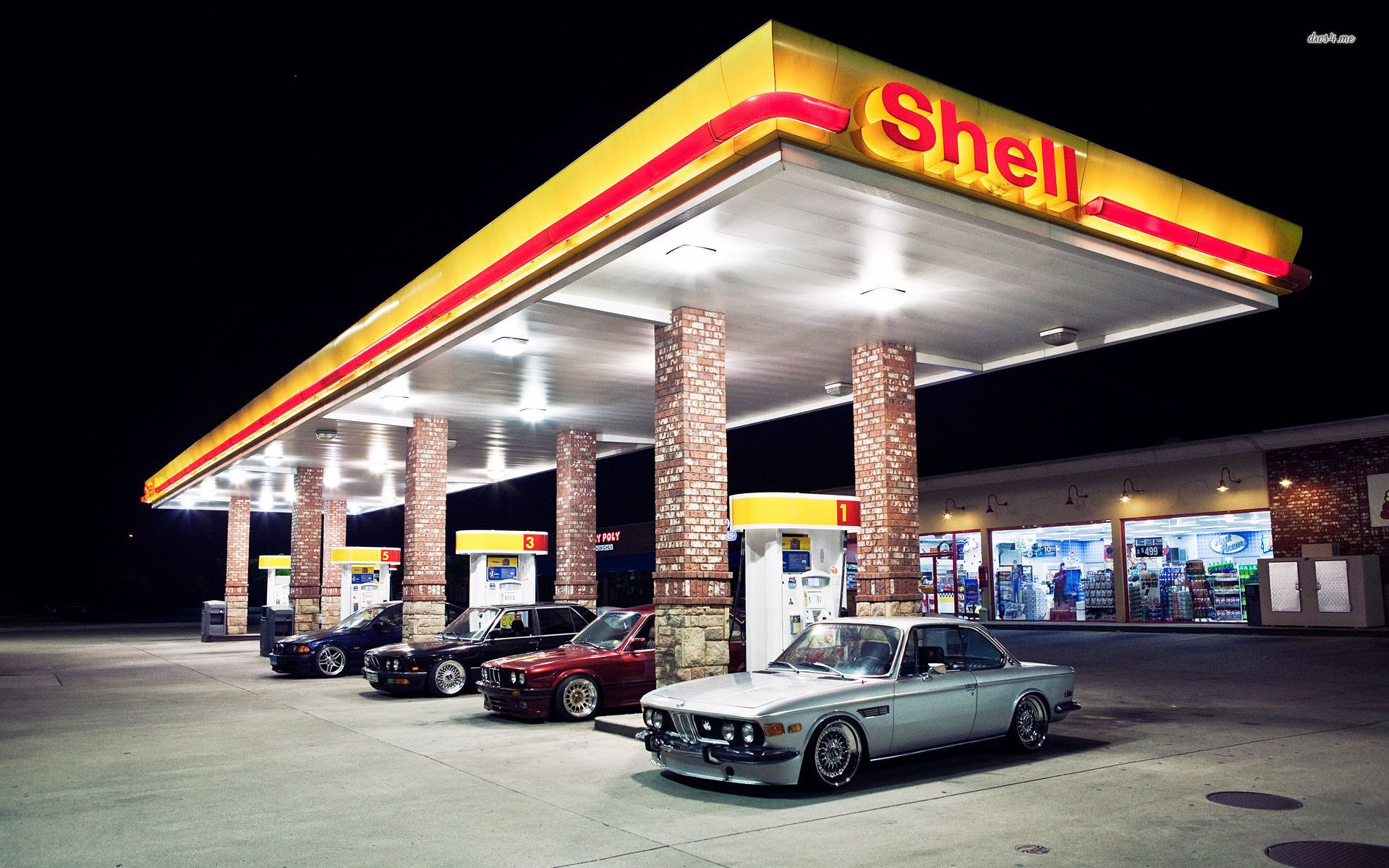 22623 stanceworks bmw cars in a gas station 1920x1200 car wallpaper Wallpaper