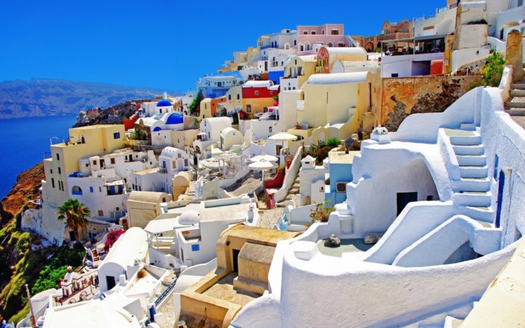 cityscapes, Houses, Santorini, Greece HD Wallpaper Desktop Background