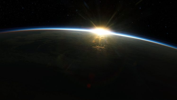 sunrise, Sun, Outer, Space, Earth, Atmosphere HD Wallpaper Desktop Background