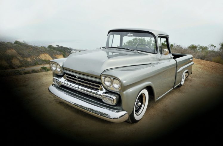 1959, Chevrolet, Fleetside, Pickup 01 HD Wallpaper Desktop Background