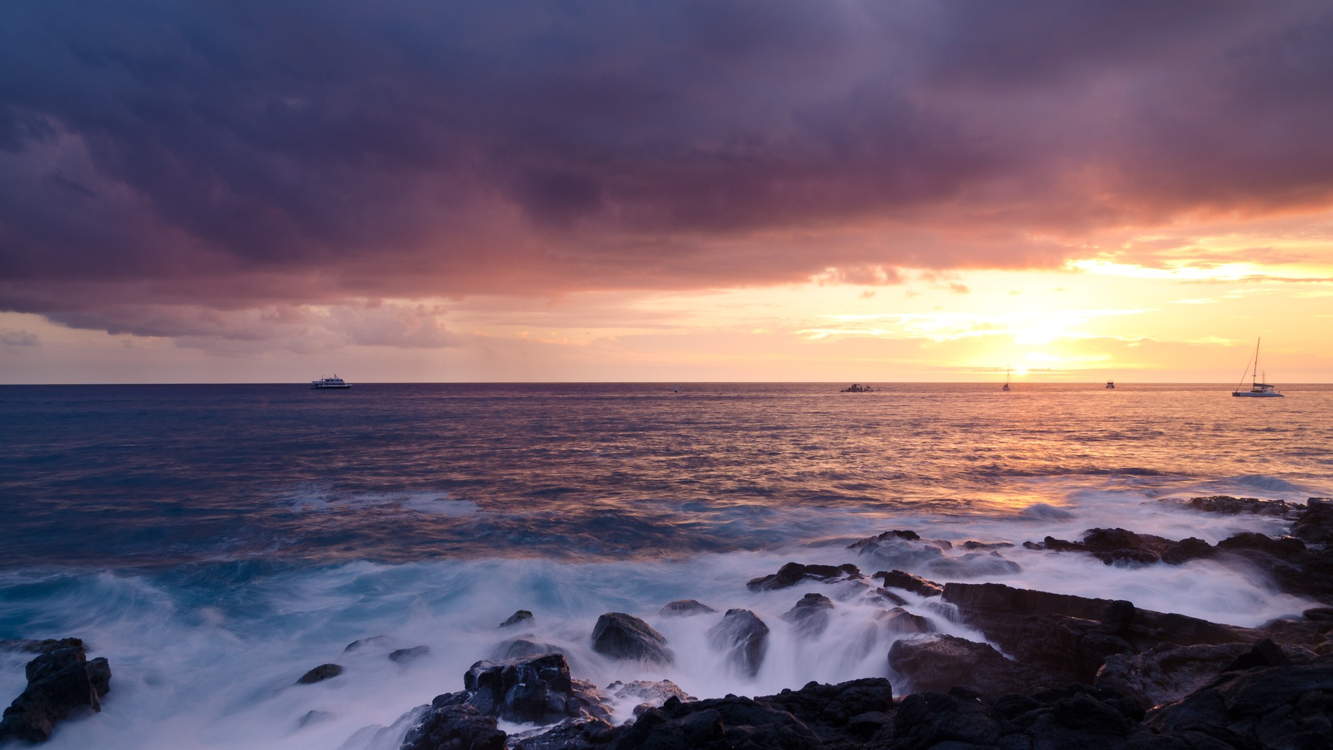 landscapes, Nature, Coast, Dawn, Rocks Wallpaper