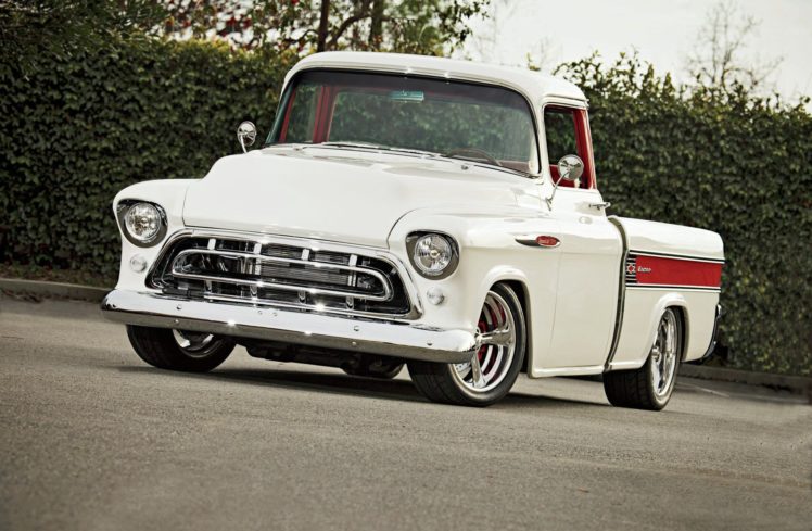 1957, Chevrolet, Cameo, Fleetside, Pickup 01 HD Wallpaper Desktop Background