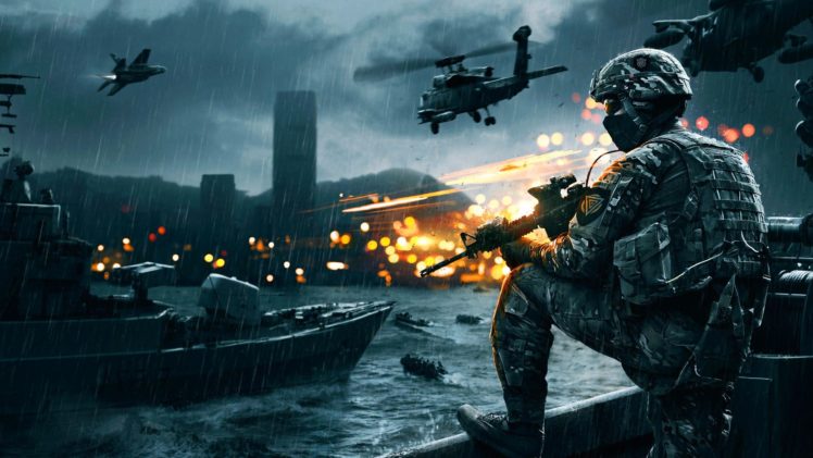 battlefield, Naval, Strike, Shooter, Fps, Action, Military, Tactical, Stealth, Poster, Helicopter HD Wallpaper Desktop Background