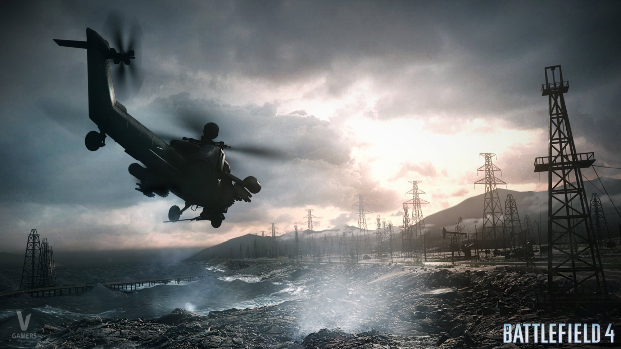 battlefield, 4, Shooter, Tactical, Stealth, Fighting, Action, Military, Four, Poster, Helicopter Wallpaper
